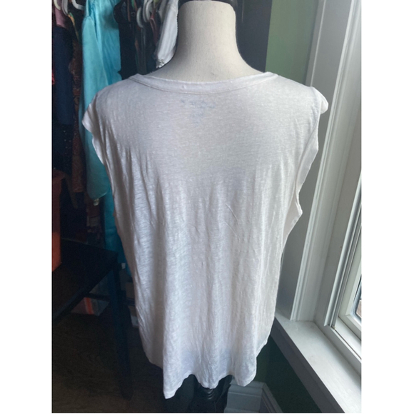 Women's LOFT Linen Blend Top Size L White/off white - Picture 7 of 7